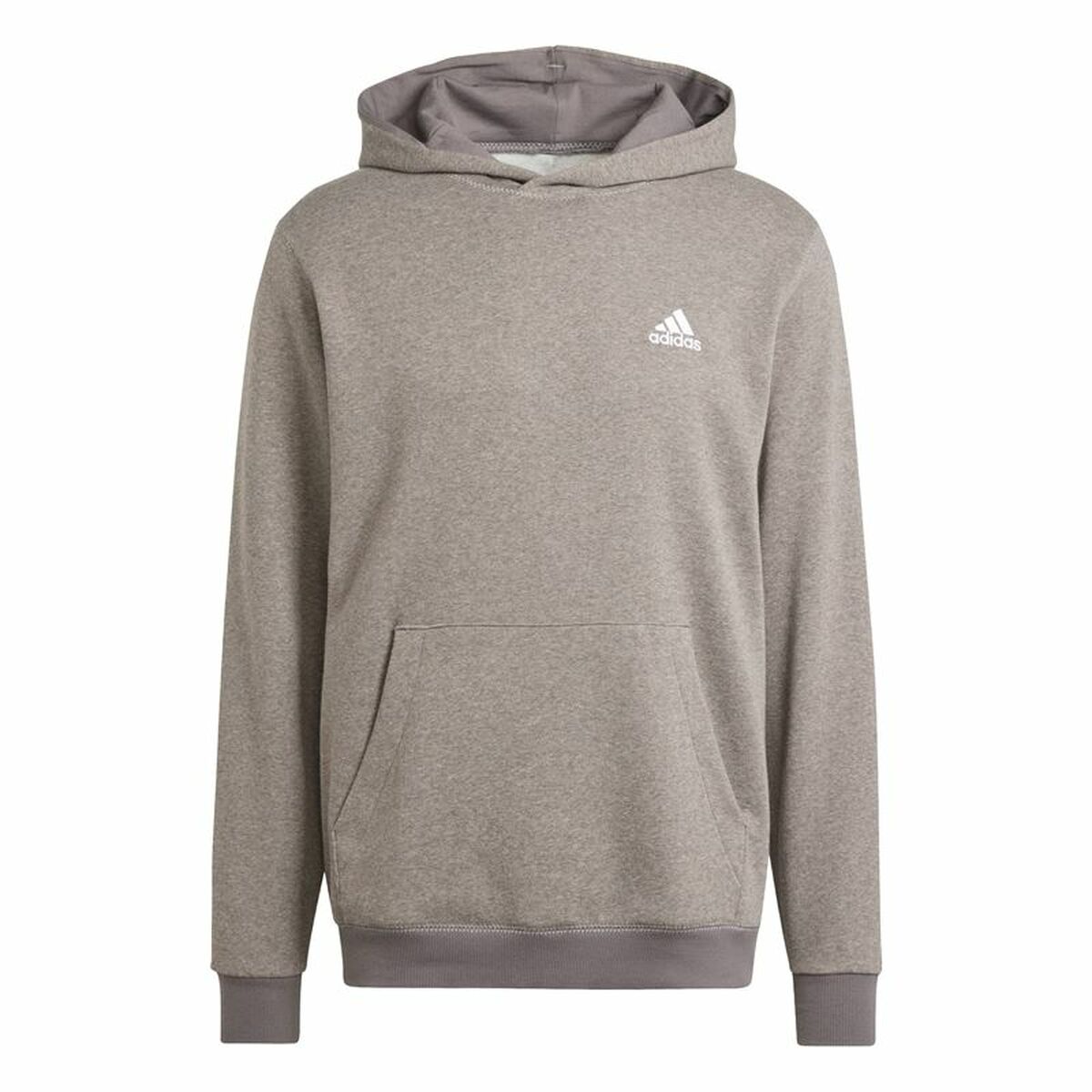 Men’s Hoodie Adidas Seasonal Essentials Melange Hoodie Brown Beige M