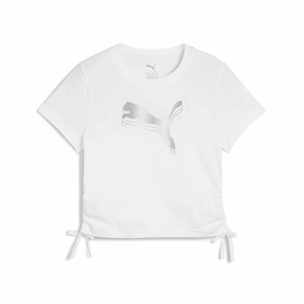 Child's Short Sleeve T-Shirt Puma Essentials Metallic Knotted White