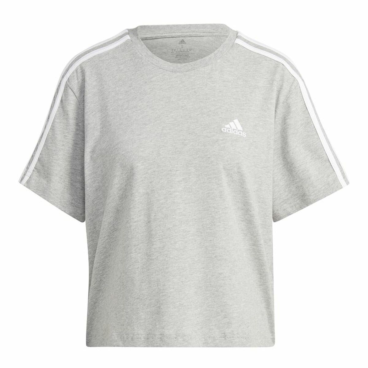 Women’s Short Sleeve T-Shirt Adidas 3S Cropped Top Light grey (XS)