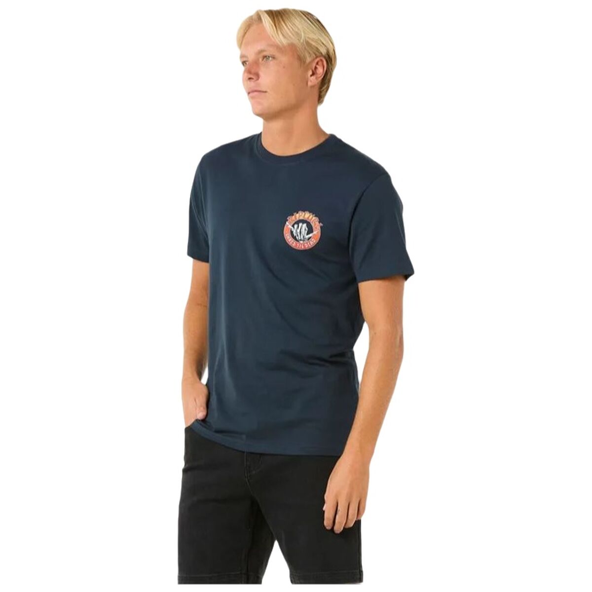 Men’s Short Sleeve T-Shirt Rip Curl Shred Til Tee Navy Blue M