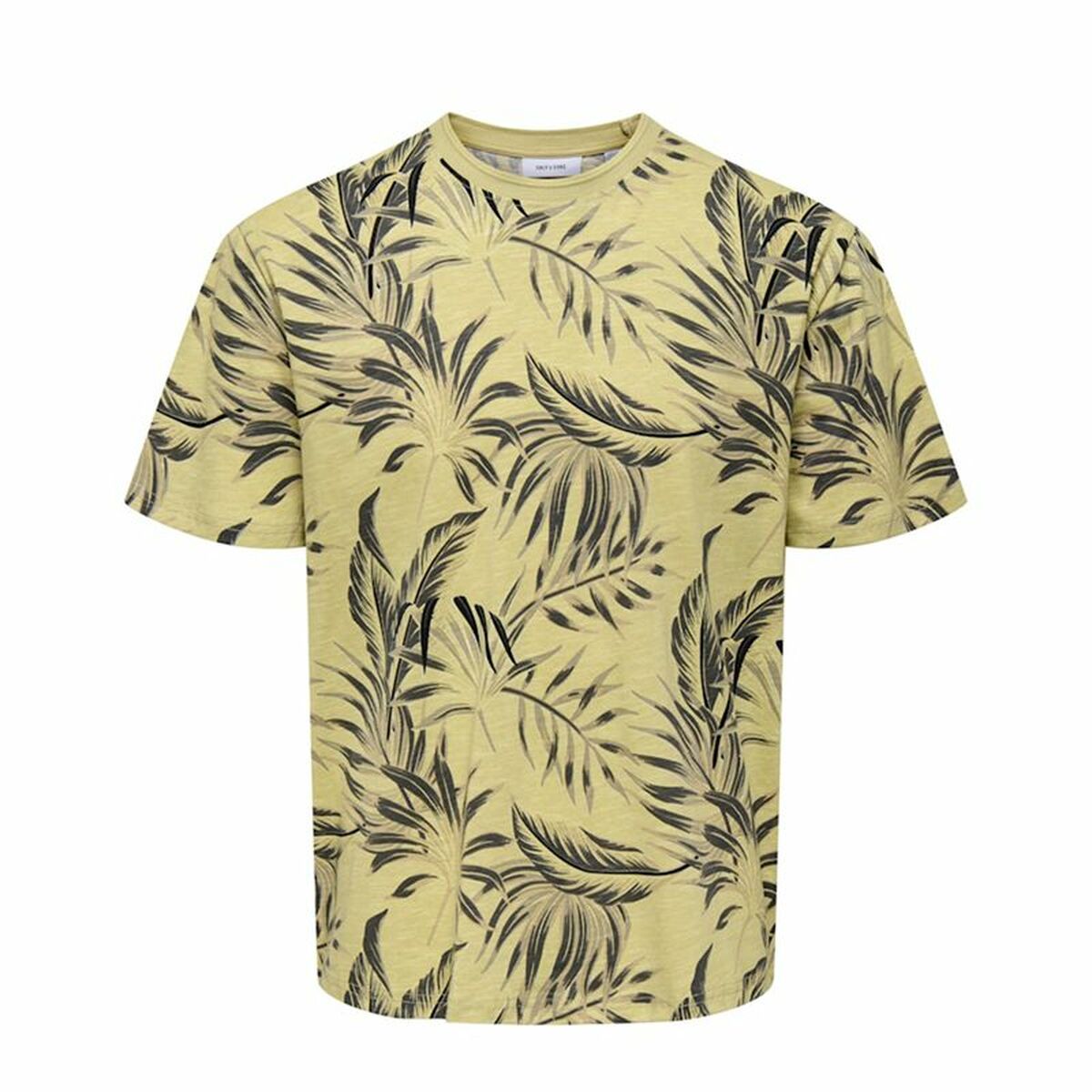 Men’s Short Sleeve T-Shirt Only & Sons Onskash Reg Leaf Aop Golden 2XL