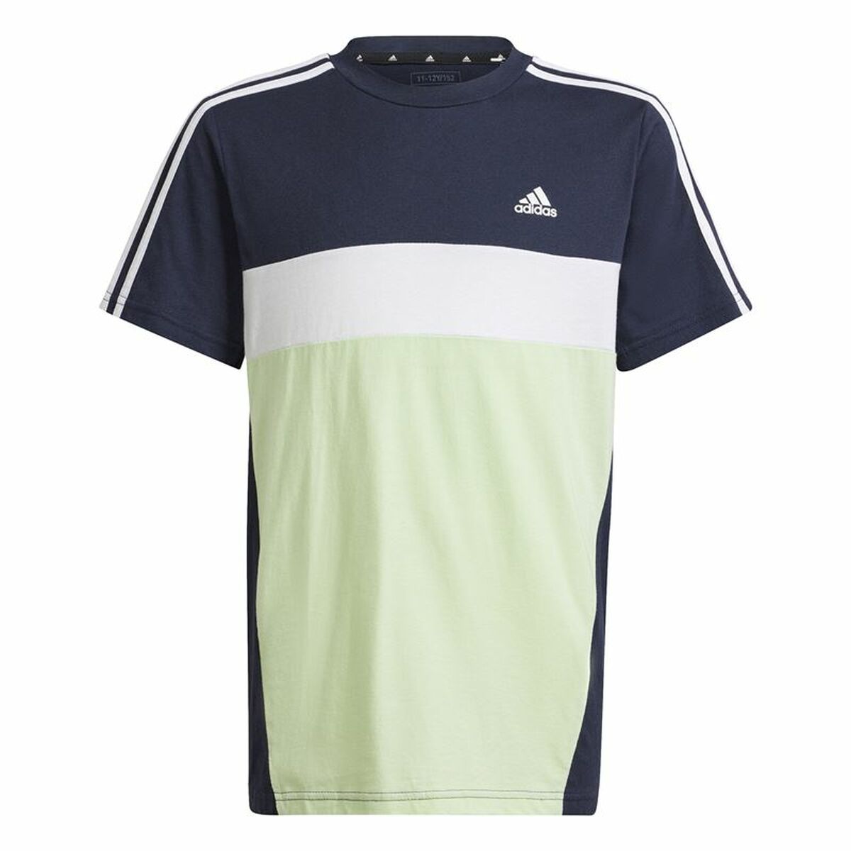Child's Short Sleeve T-Shirt Adidas 3 Bnadas 9-10 Years Blue