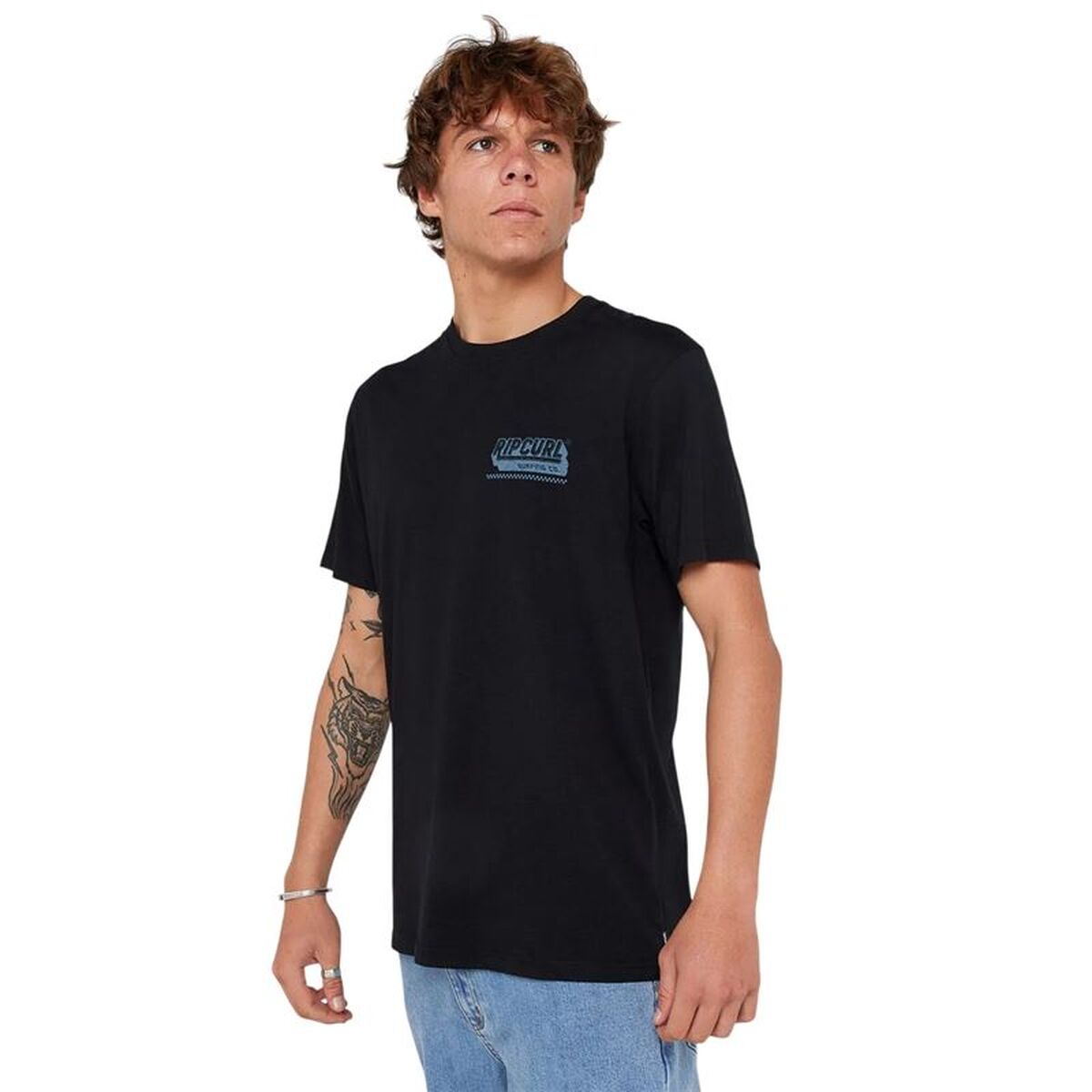 Men’s Short Sleeve T-Shirt Rip Curl Sportline FB Tee Black M
