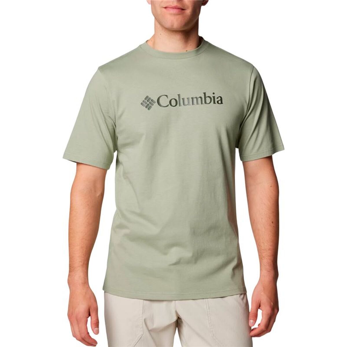 Men’s Short Sleeve T-Shirt Columbia Csc Basic Logo Green S