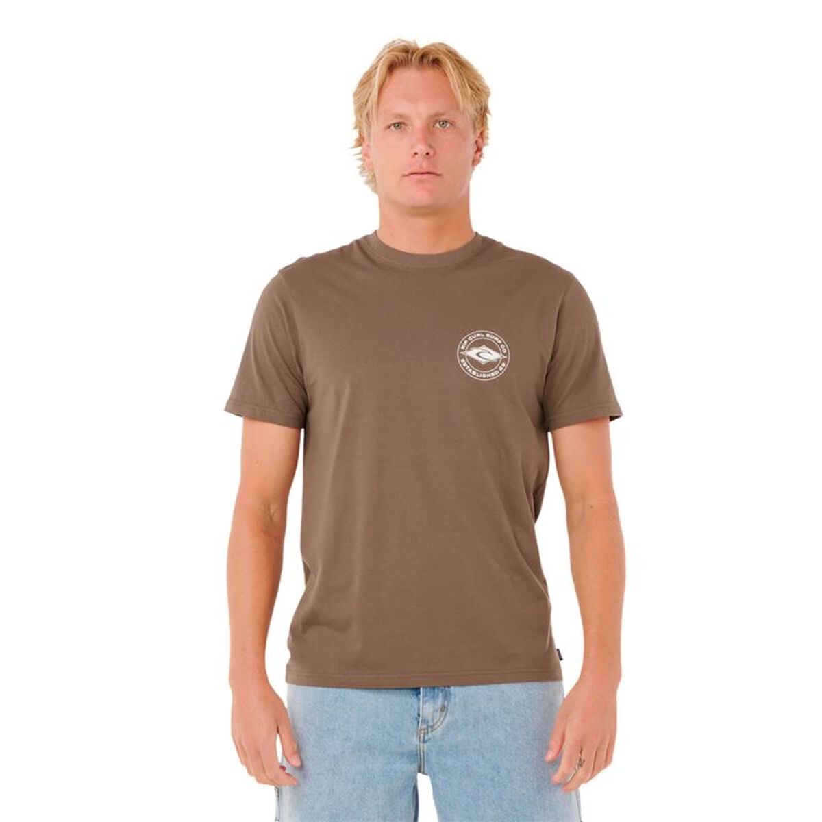 Men’s Short Sleeve T-Shirt Rip Curl Staple Light brown XL