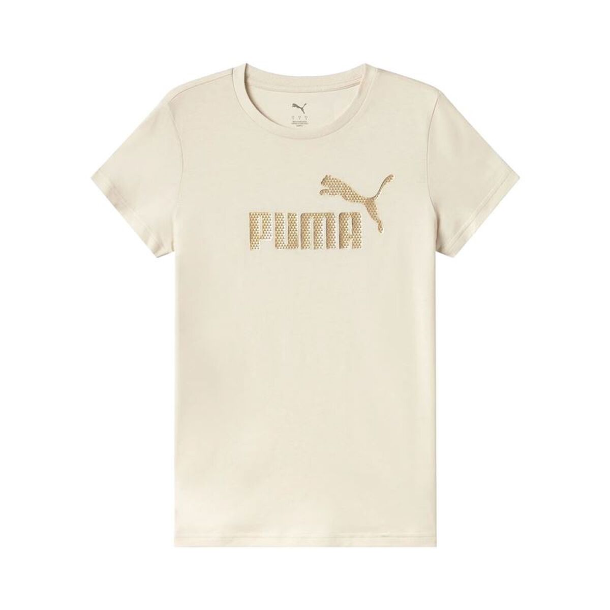 Men’s Short Sleeve T-Shirt Puma Essentials+ Textured Foil Beige S