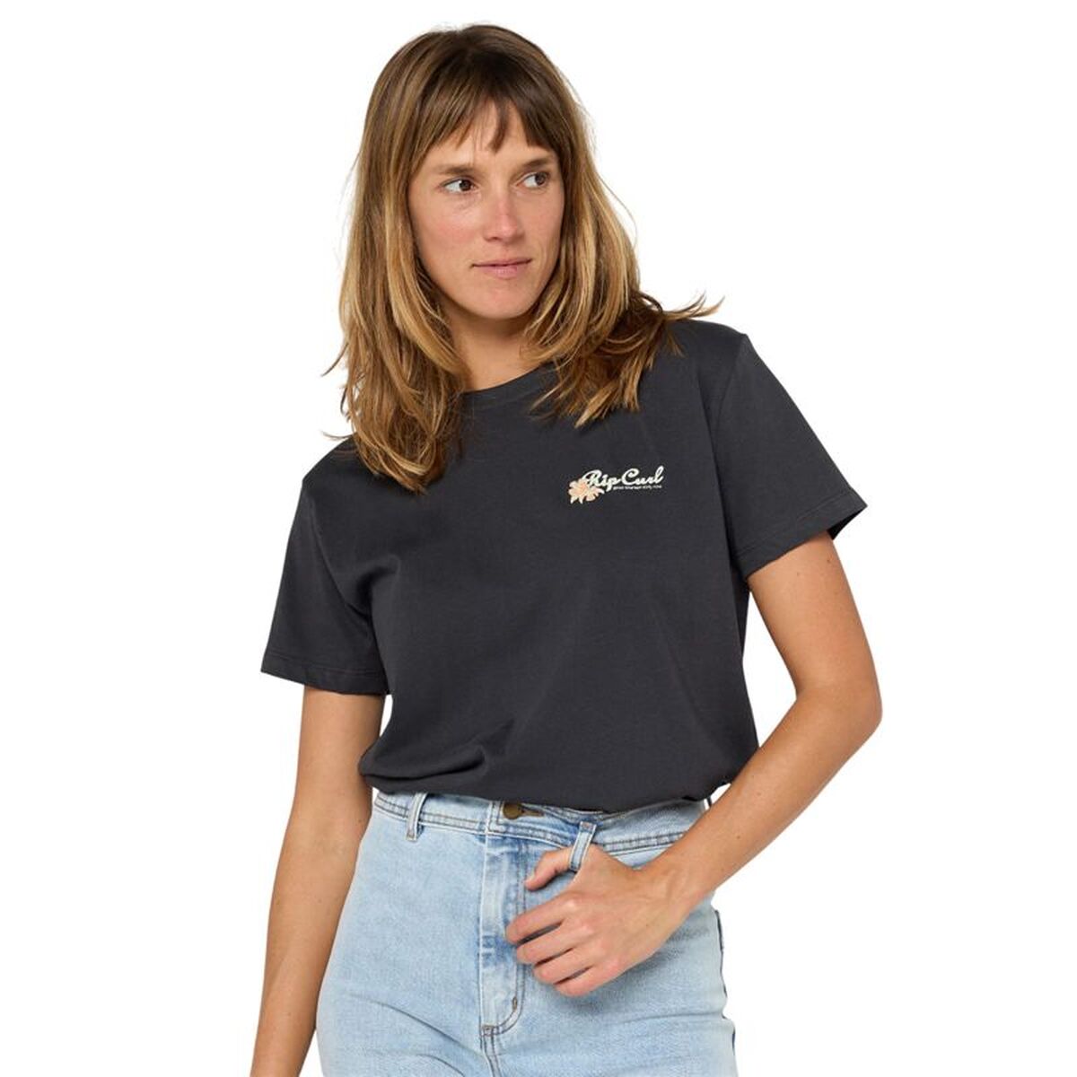 Women’s Short Sleeve T-Shirt Rip Curl Waikiki Standard Black S