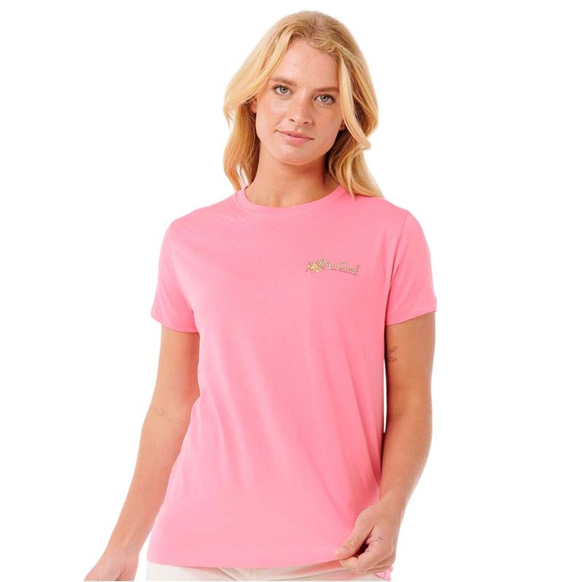 Women’s Short Sleeve T-Shirt Rip Curl Waikiki Standard Tee Pink XS