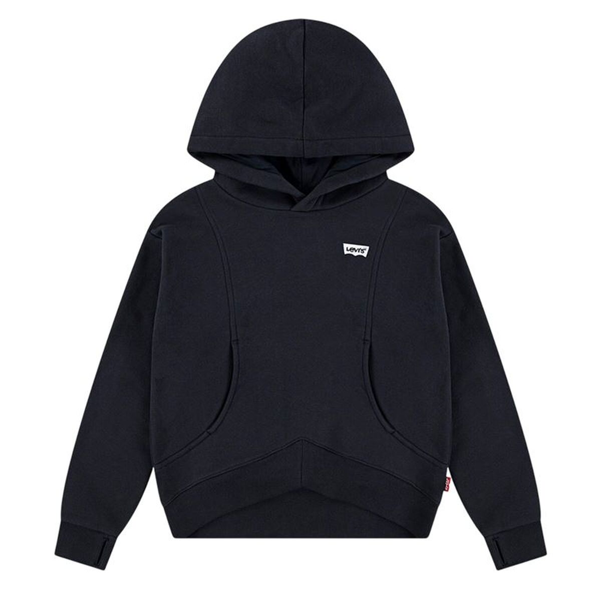 Hooded Sweatshirt for Girls Levi's Lvg Batwing Patch Hoodie Black