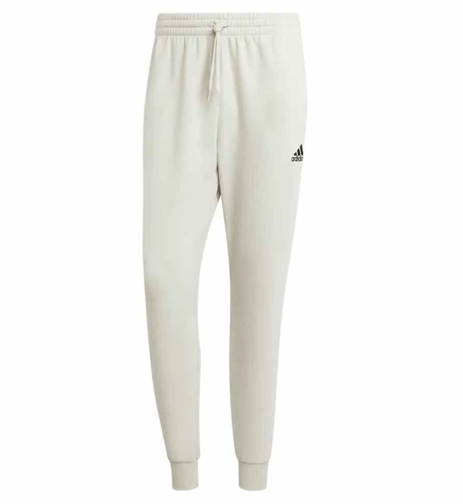 Long Sports Trousers Adidas Essentials Fleece Regular Tapered White