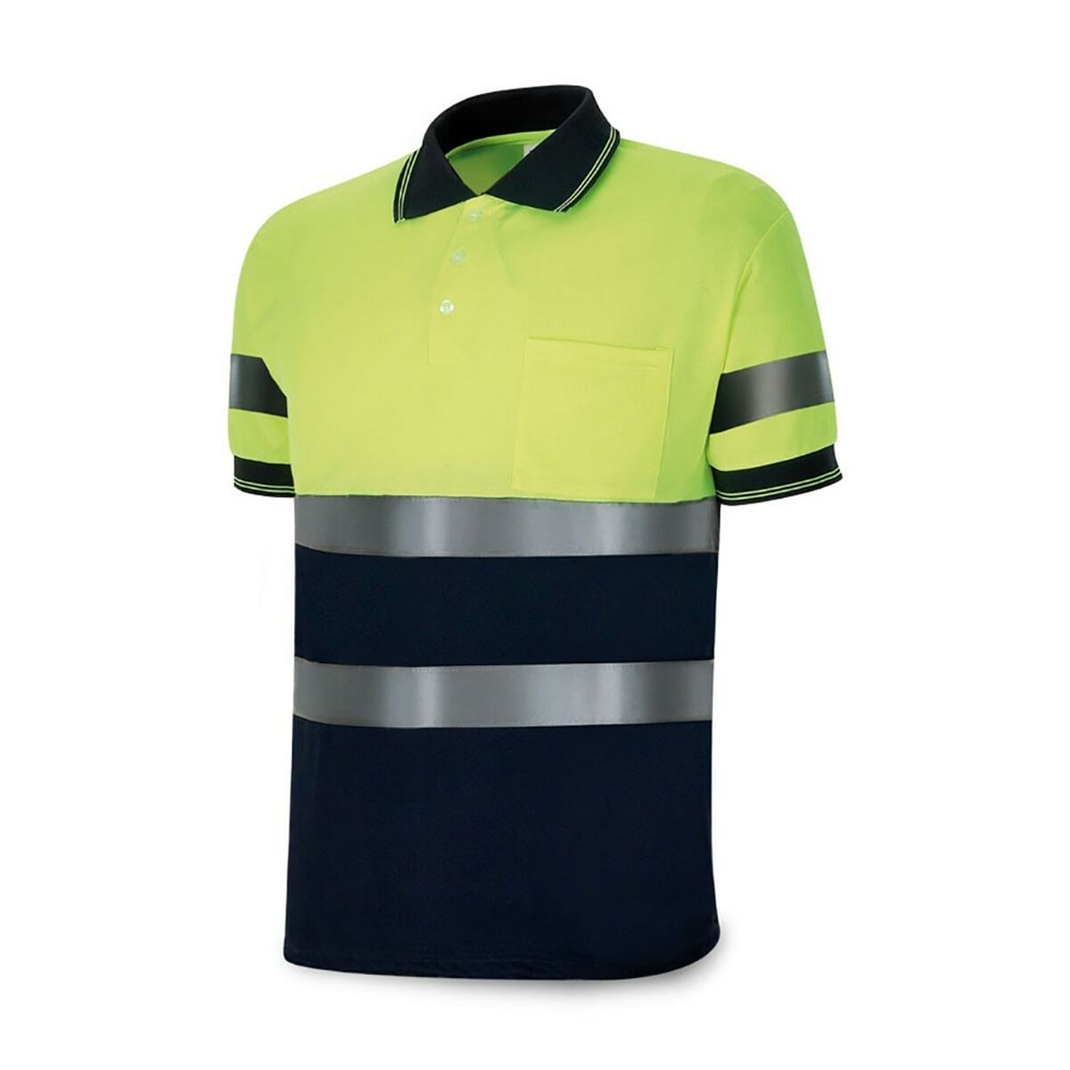 Short Sleeve Polo Shirt 1288pavxmcyfa High visibility Yellow Navy Blue 2XL