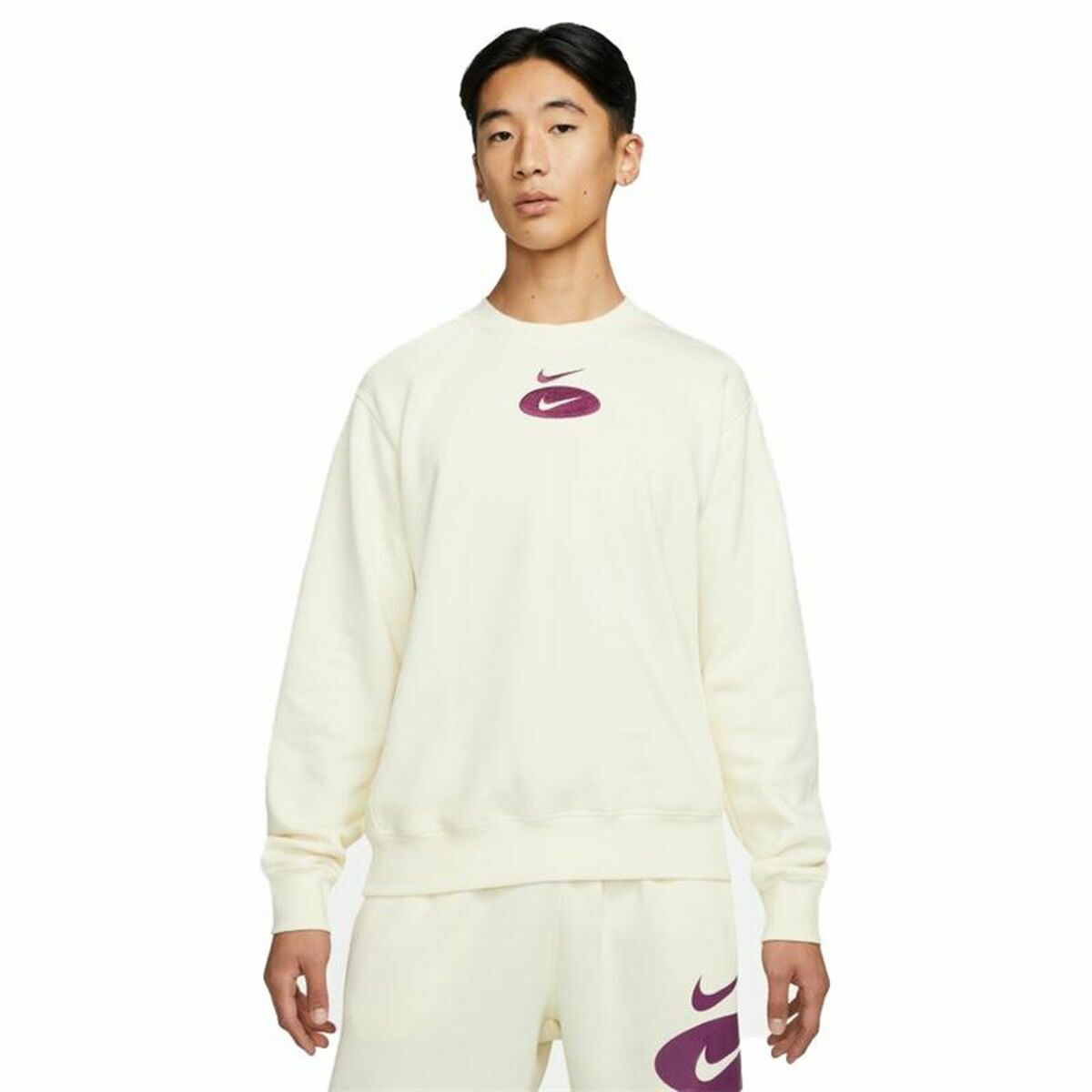Men’s Sweatshirt without Hood Nike Swoosh League White S