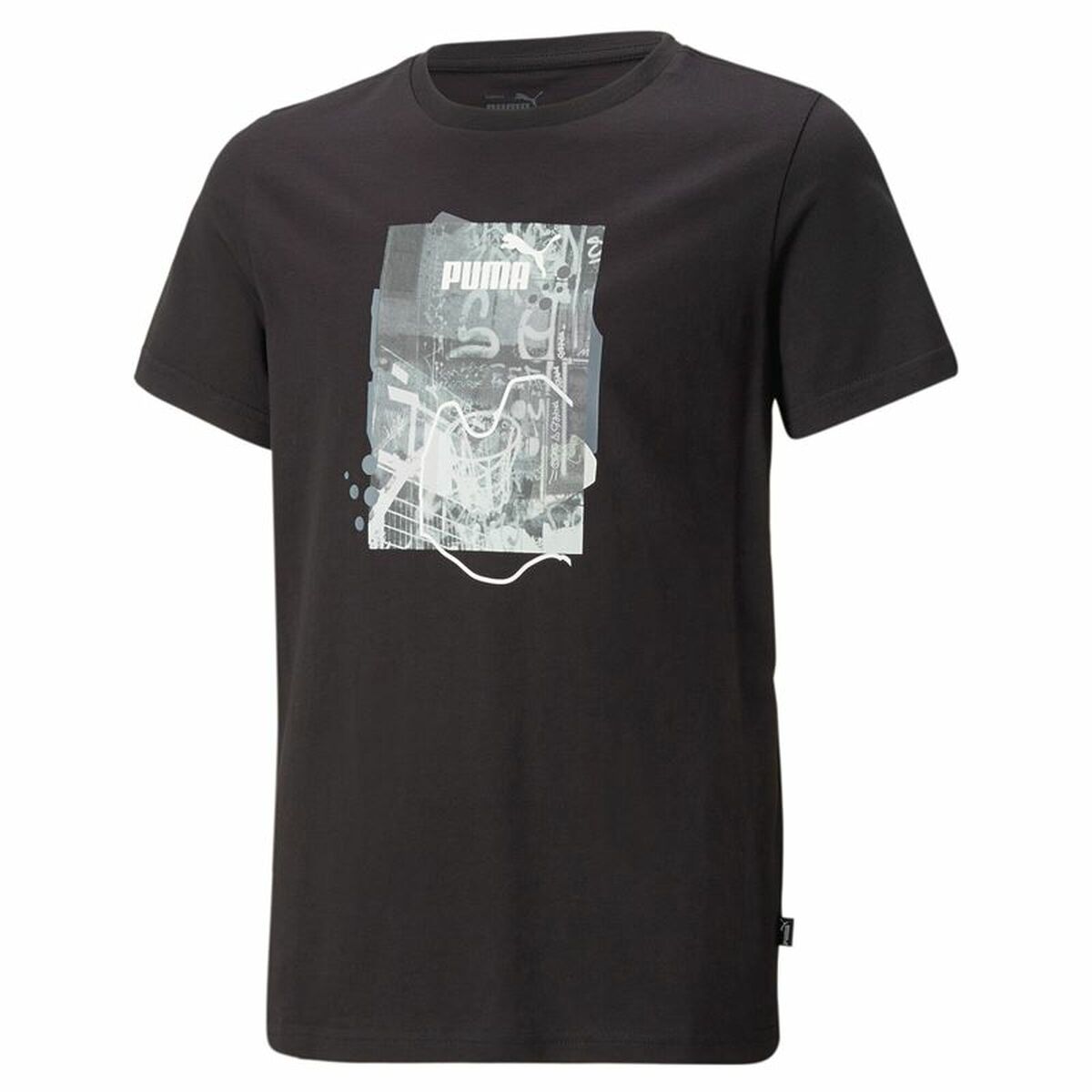 Children’s Short Sleeve T-Shirt Puma Essentials+ Street Art Grap Black 15-16 Years