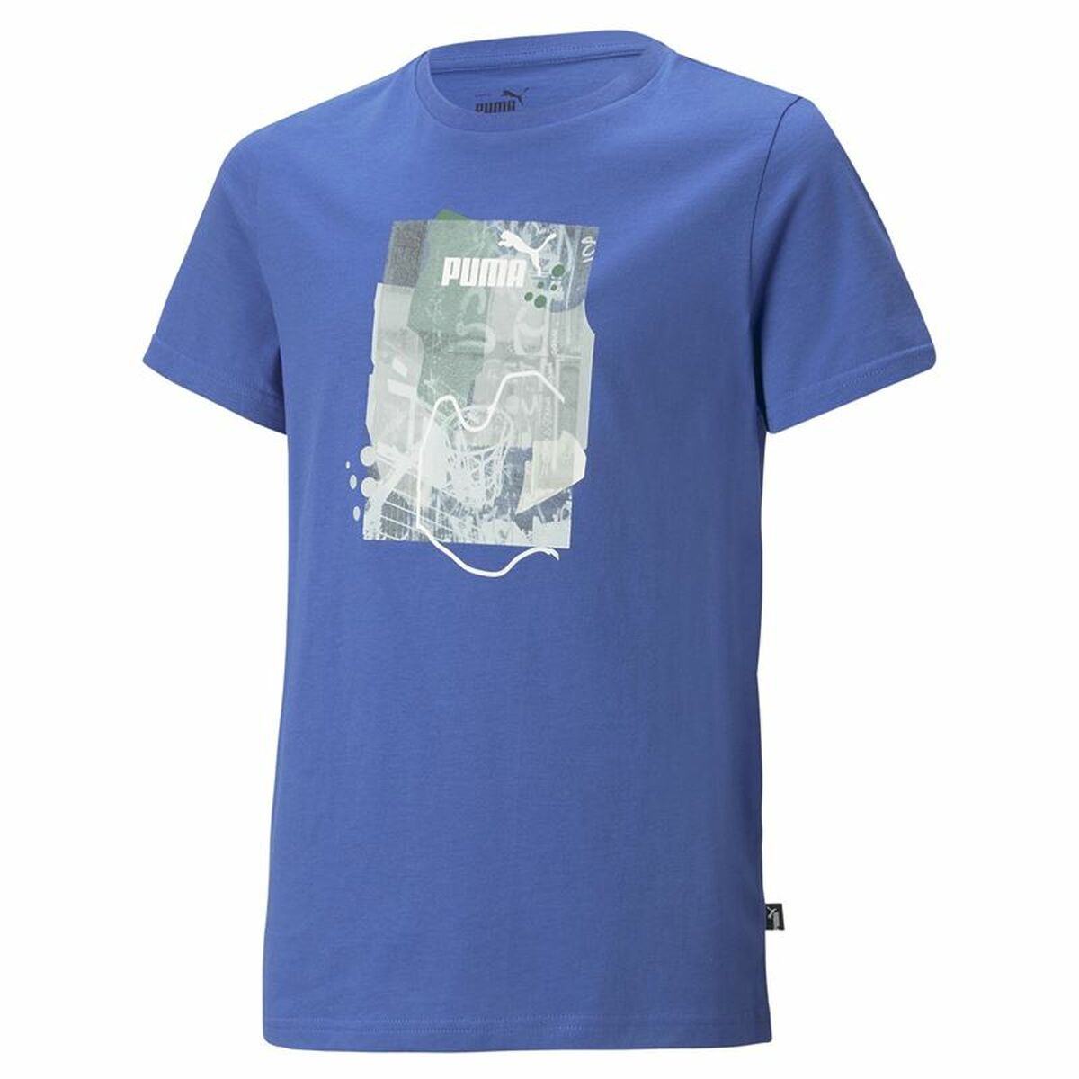 Children’s Short Sleeve T-Shirt Puma Essentials+ Street Art Grap Blue 4-5 Years