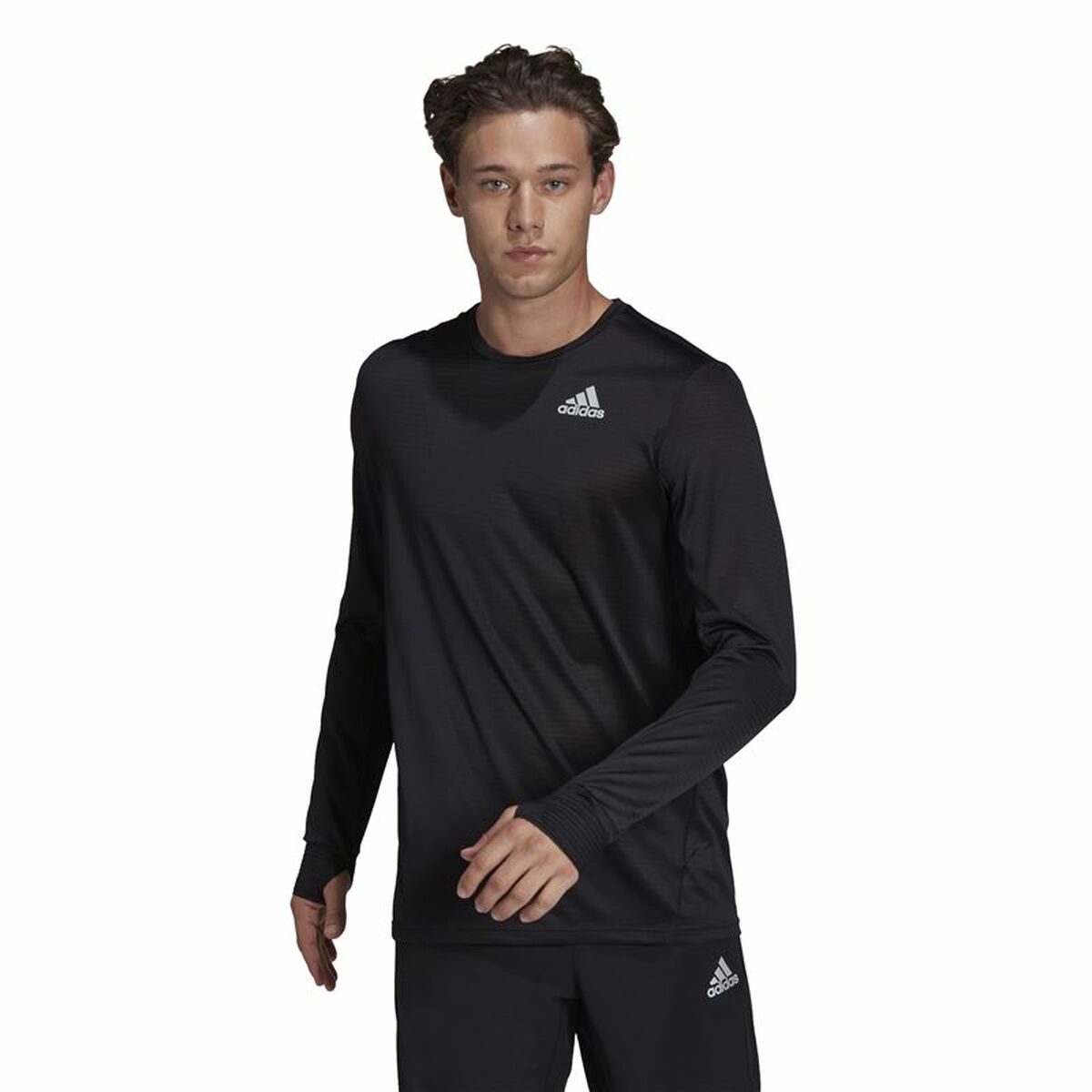 Men’s Long Sleeve T-Shirt Adidas Own The Run Black S