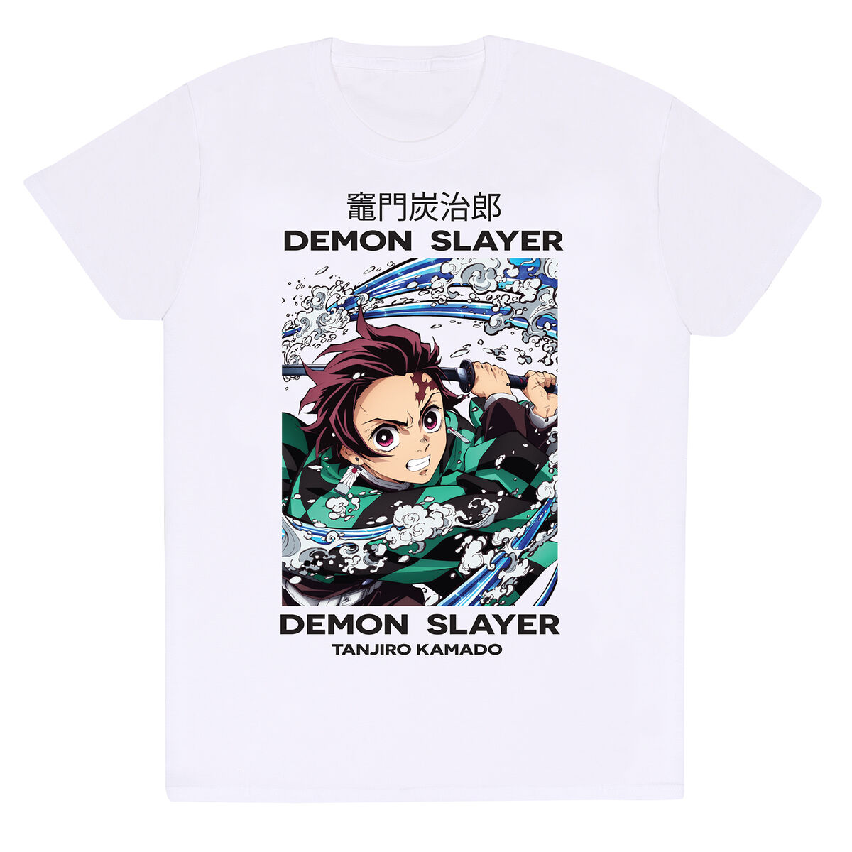 Short Sleeve T-Shirt Demon Slayer Whirlpool White Unisex XXL