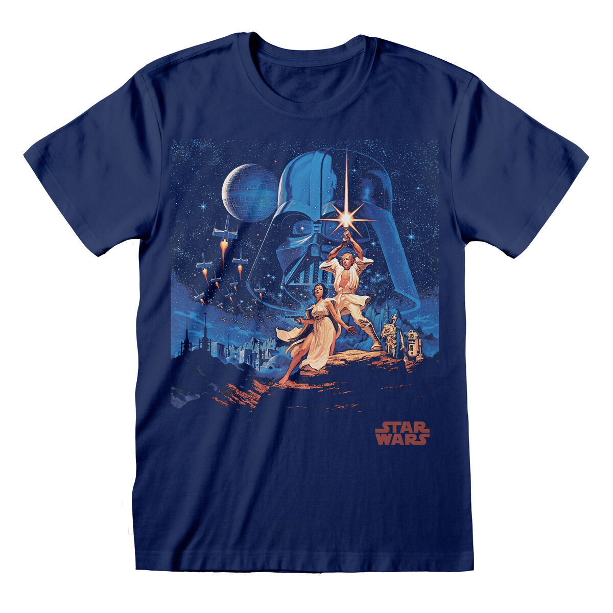 Unisex Short Sleeve T-Shirt Star Wars New Hope Vintage Black M