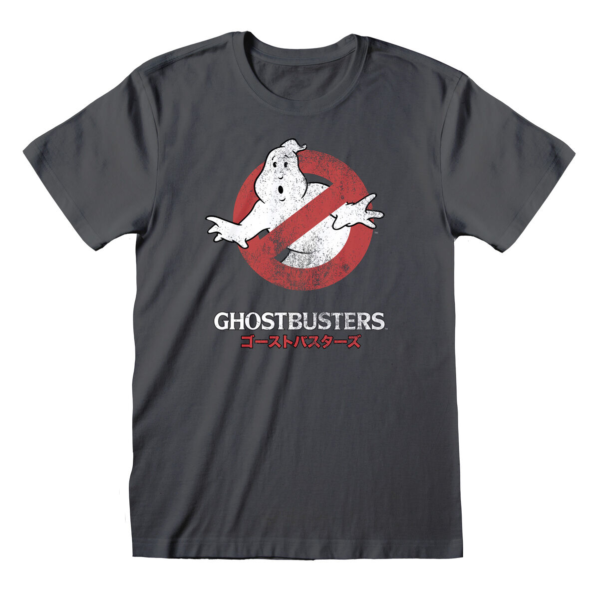 Unisex Short Sleeve T-Shirt The Ghostbusters Japanese Text Dark grey XL