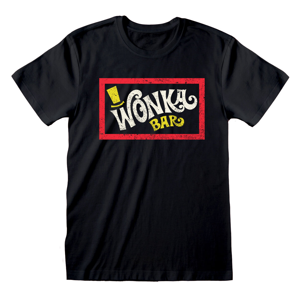 Unisex Short Sleeve T-Shirt Willy Wonka Wonka Bar Black L