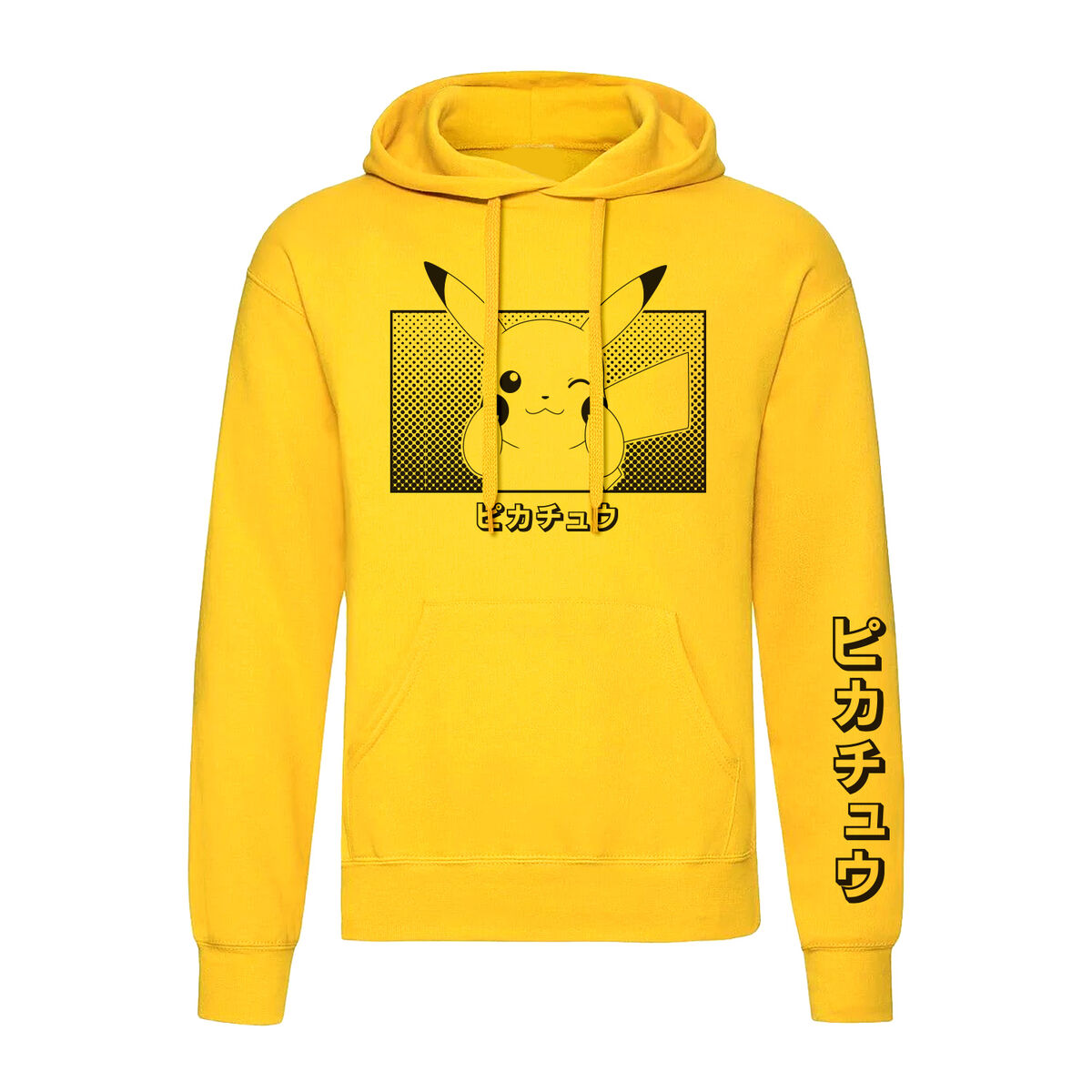 Unisex Hoodie Pokémon Pikachu Katakana Yellow XL