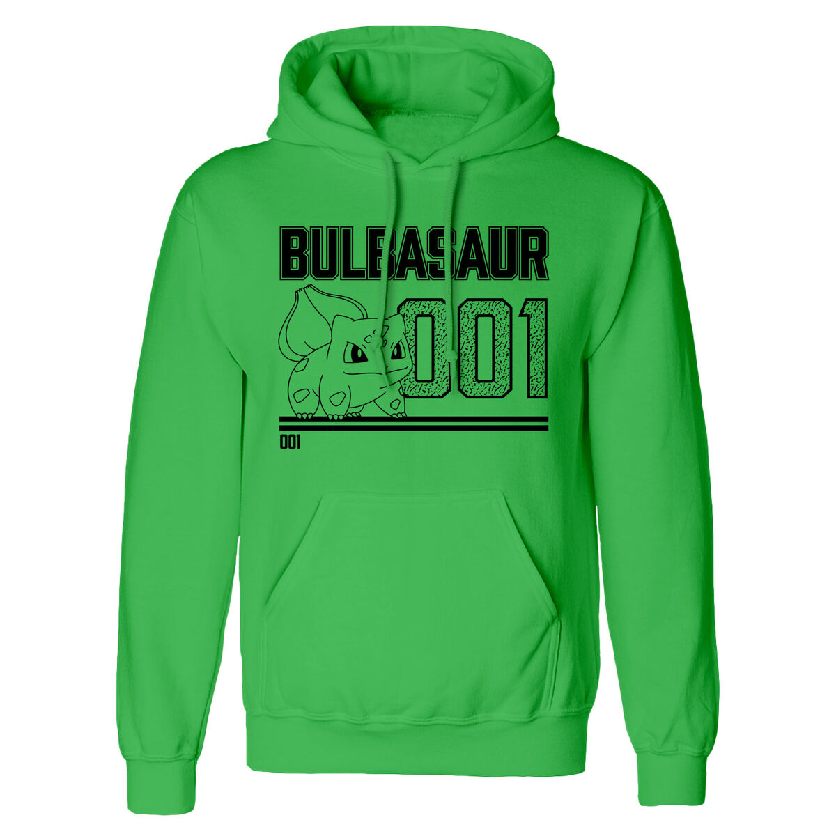 Unisex Hoodie Pokémon Bulbasaur Line Art Green XL