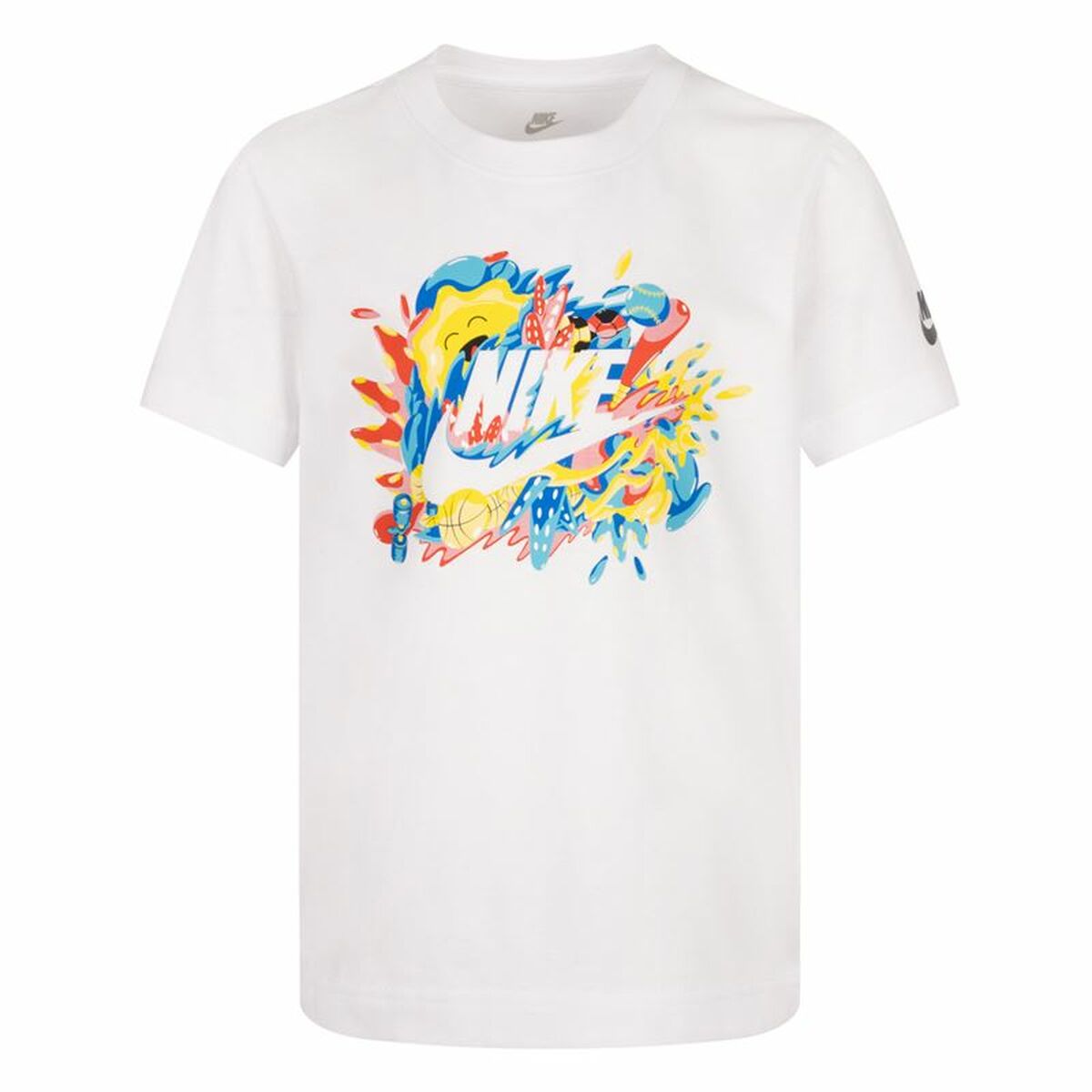 Child's Short Sleeve T-Shirt Nike Sport Splash  White 3 Years