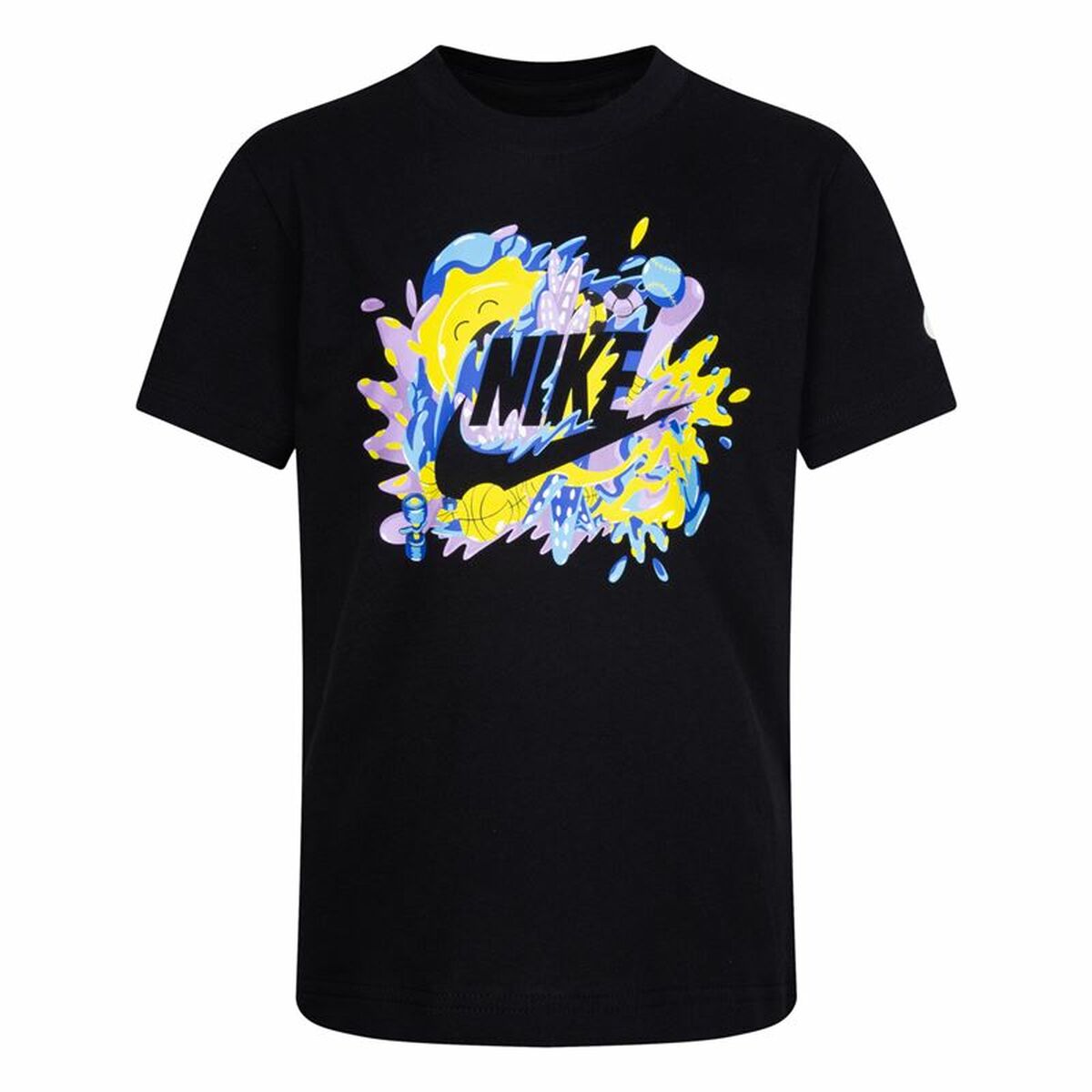 Child's Short Sleeve T-Shirt Nike Sport Splash  Black 3 Years