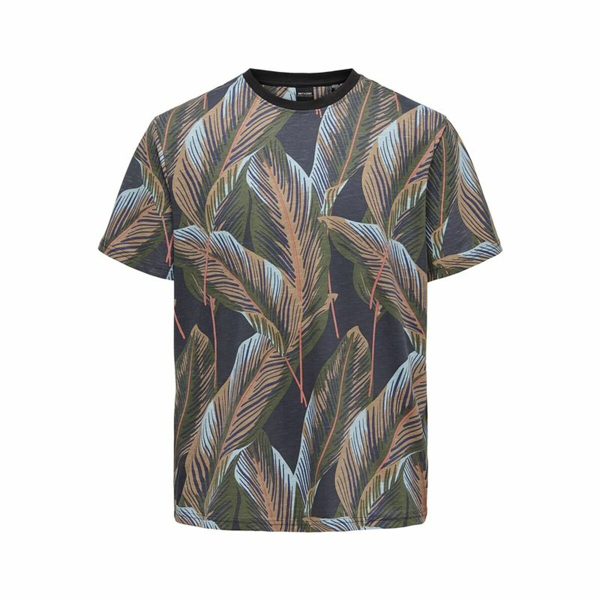 Men’s Short Sleeve T-Shirt Only & Sons Onskobe Reg Banana Leaf Black S