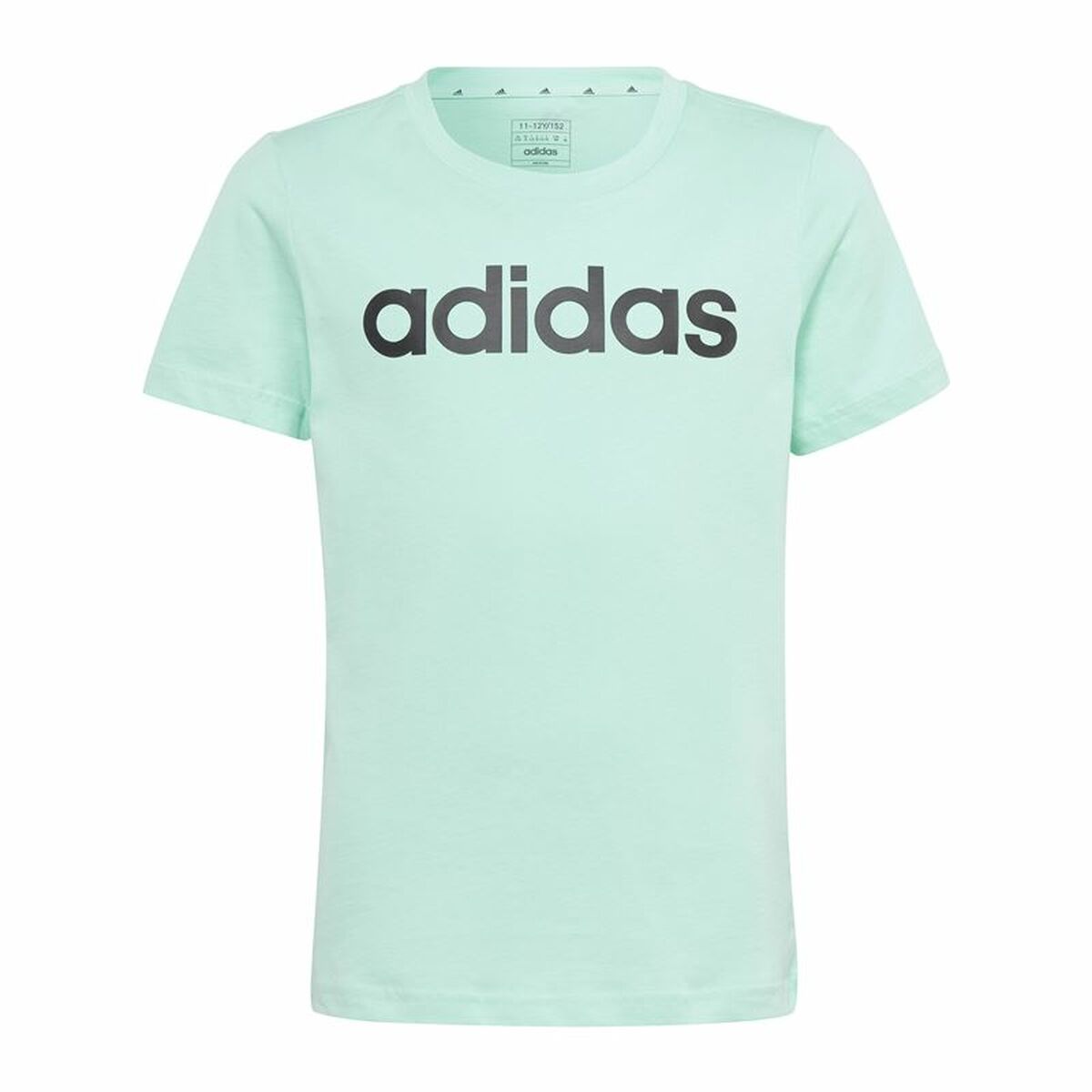 Child's Short Sleeve T-Shirt Adidas Linear Logo Green Aquamarine 14-15 Years