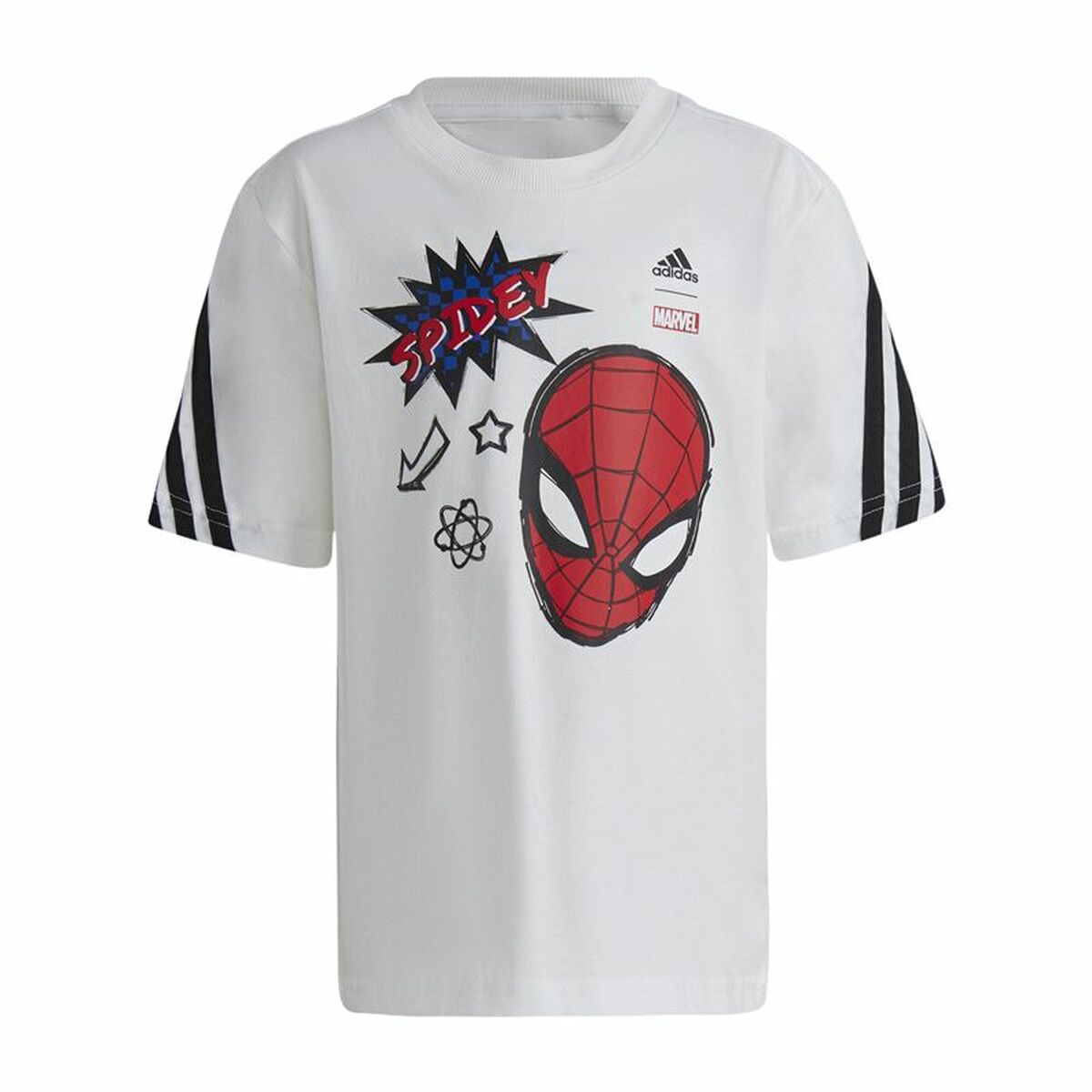 Child's Short Sleeve T-Shirt Adidas Spider-Man White 6-7 Years