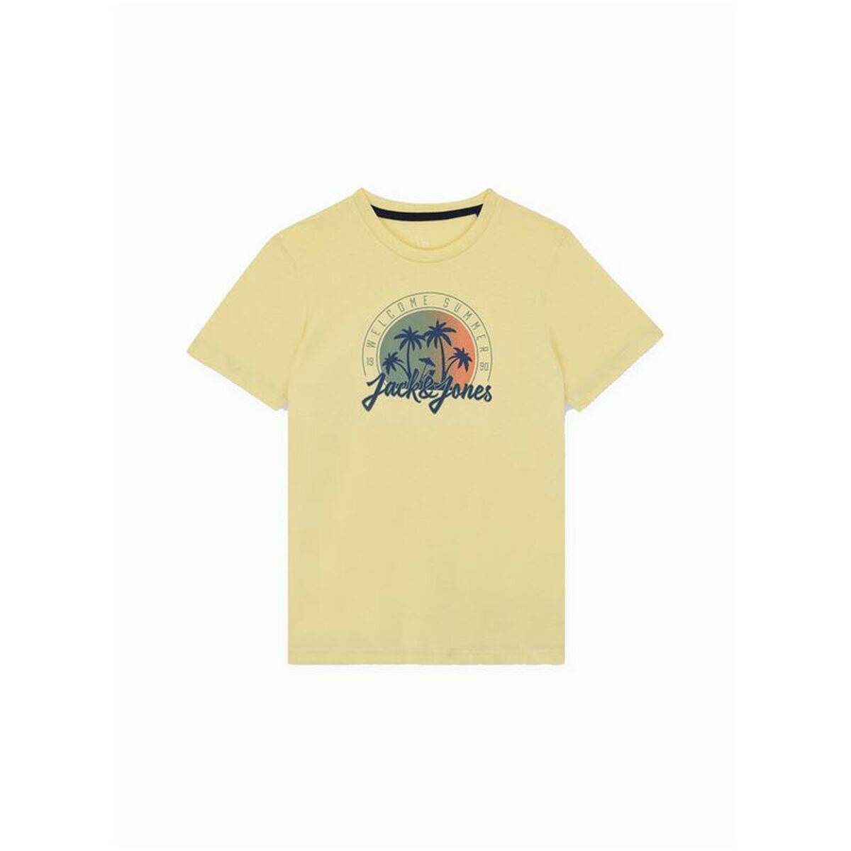 Child's Short Sleeve T-Shirt Jack & Jones Jjsummer Smu Vibe Tee Yellow 12 Years