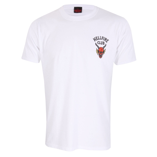 Short Sleeve T-Shirt Stranger Things Helfire Club White Unisex XXL