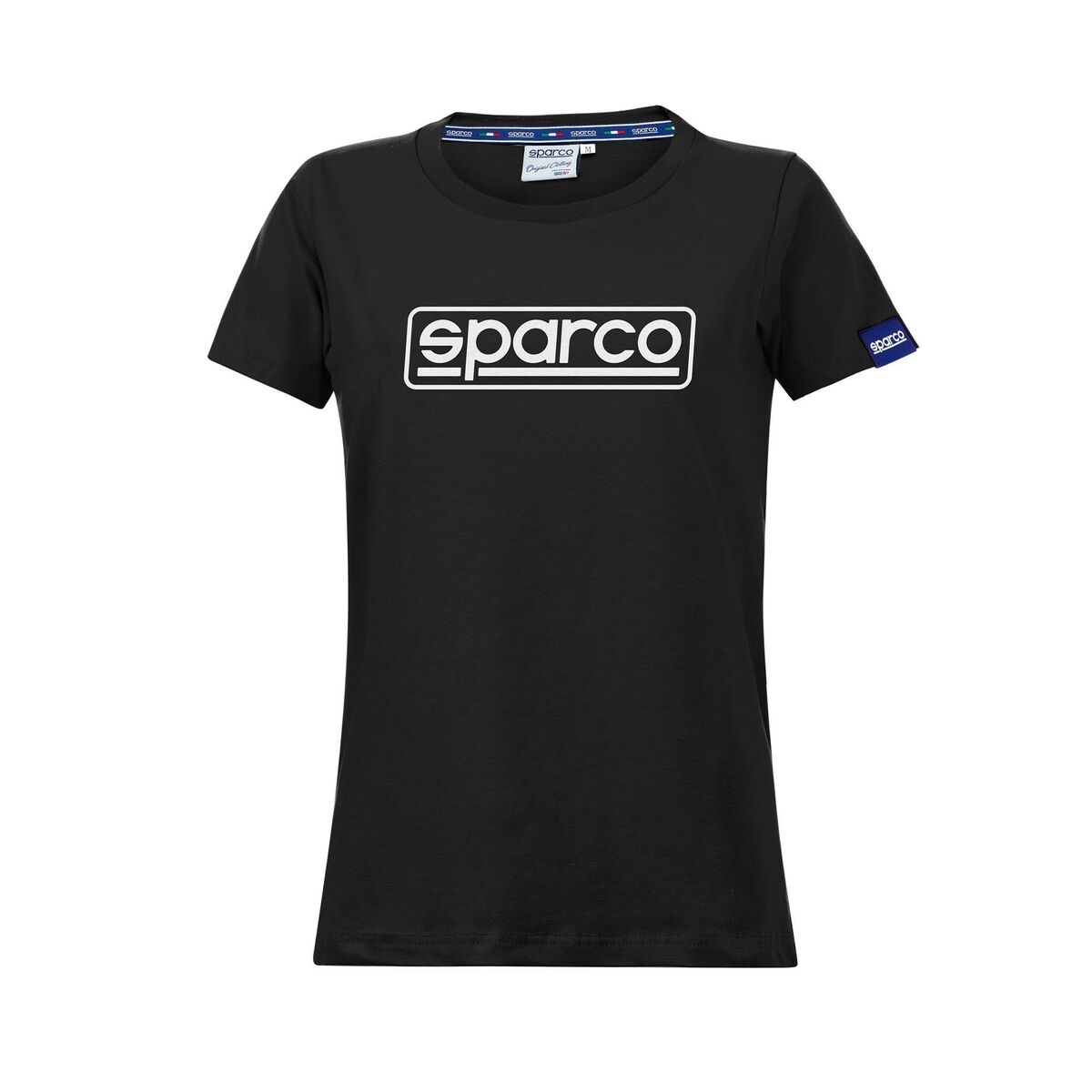 Women’s Short Sleeve T-Shirt Sparco LADY FRAME Black (S) S